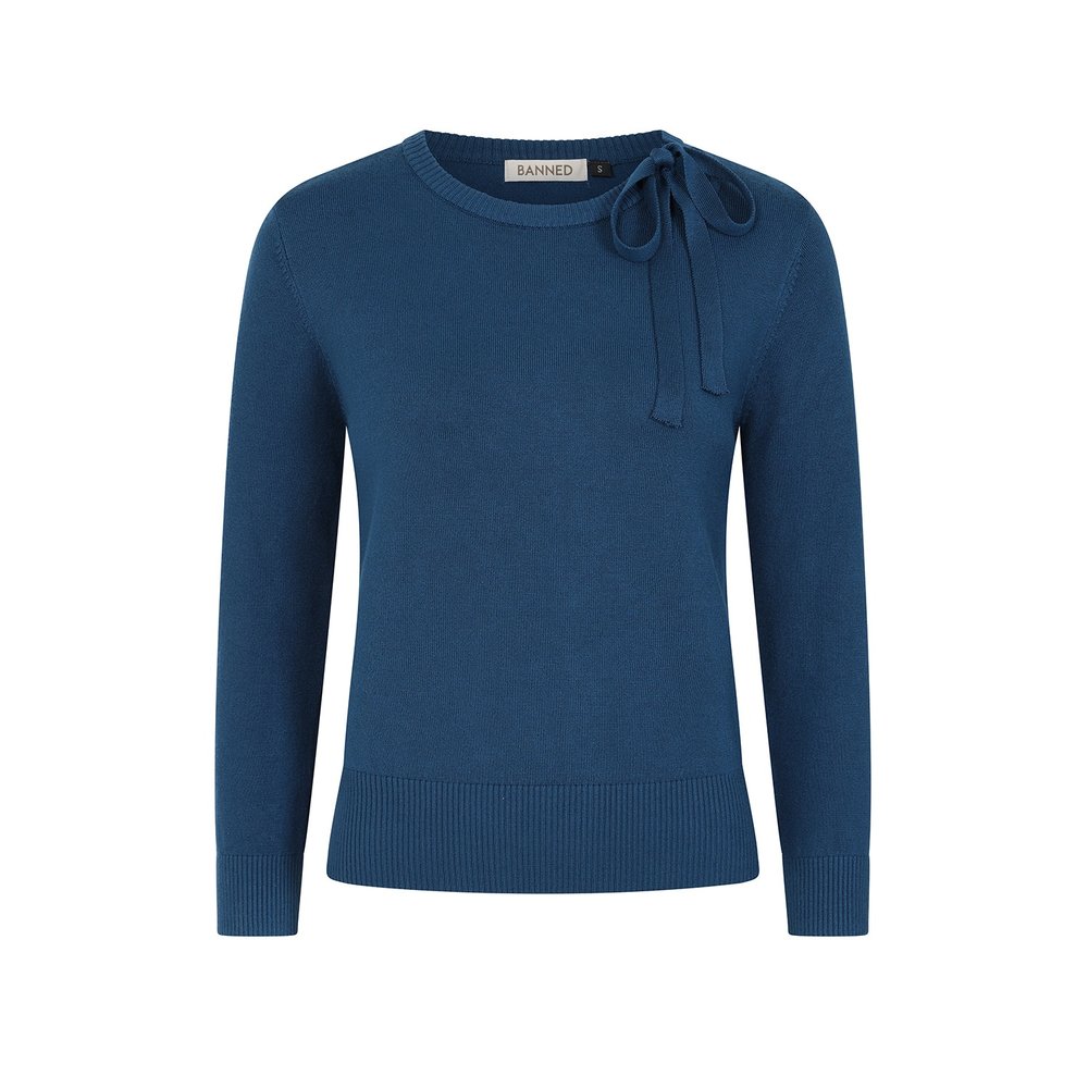 Banned - Bella Bow Jumper - Blue